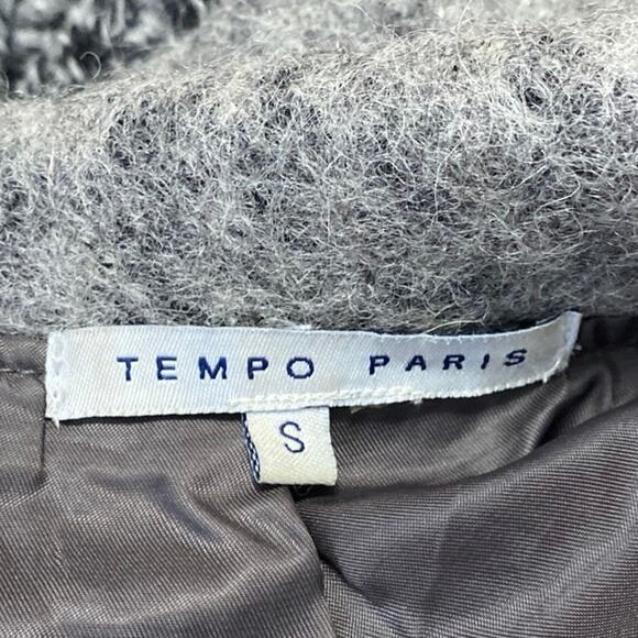 Tempo Paris Women's Gray Wool Collared Button Long Sleeve Sweater Coat Jacket S - Picture 4 of 5